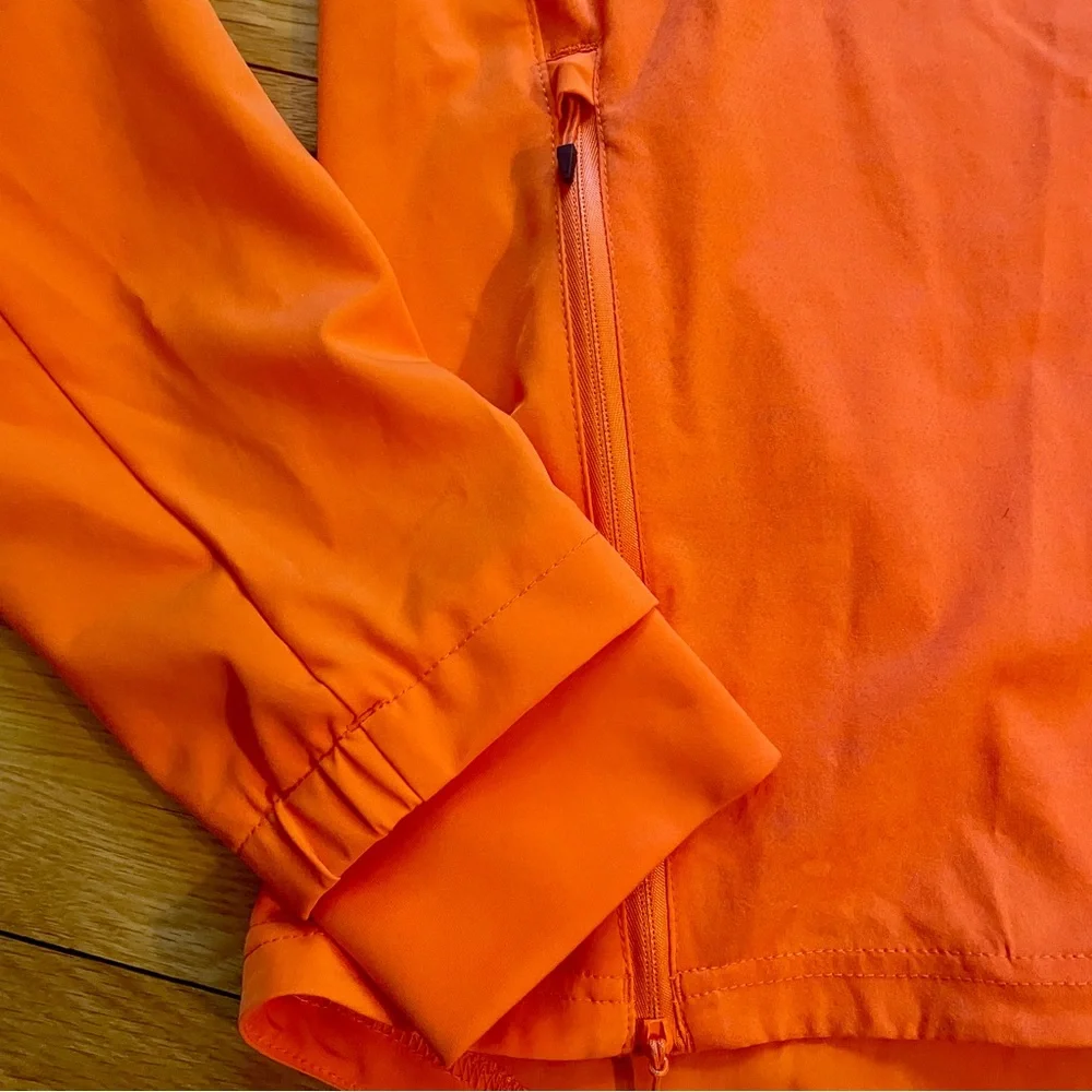 ADIDAS “supernova” lightweight running zip up jacket /orange w/reflective thread